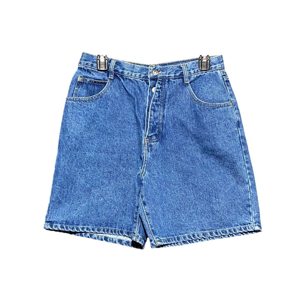No Boundaries Vintage High Waisted Button Fly Denim Shorts Blue Junior 15/16 Y2K